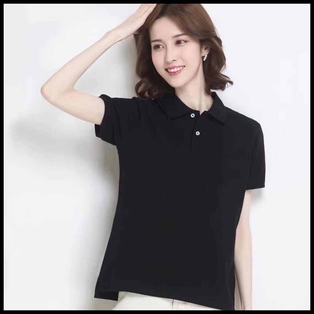 WHITE POLO SHIRT WITH COLLAR FOR WOMEN HONEYCOMB R04 - Image 3
