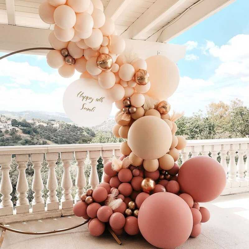 Set Double Kiena Stuffed Nude Apricot Pink Arch Blush Gold Balloon Garland Kit Latex Dusty Rose 3 - Image 4