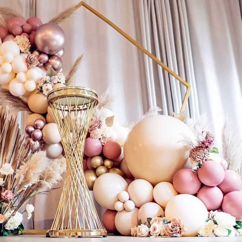 Set Double Kiena Stuffed Nude Apricot Pink Arch Blush Gold Balloon Garland Kit Latex Dusty Rose 3