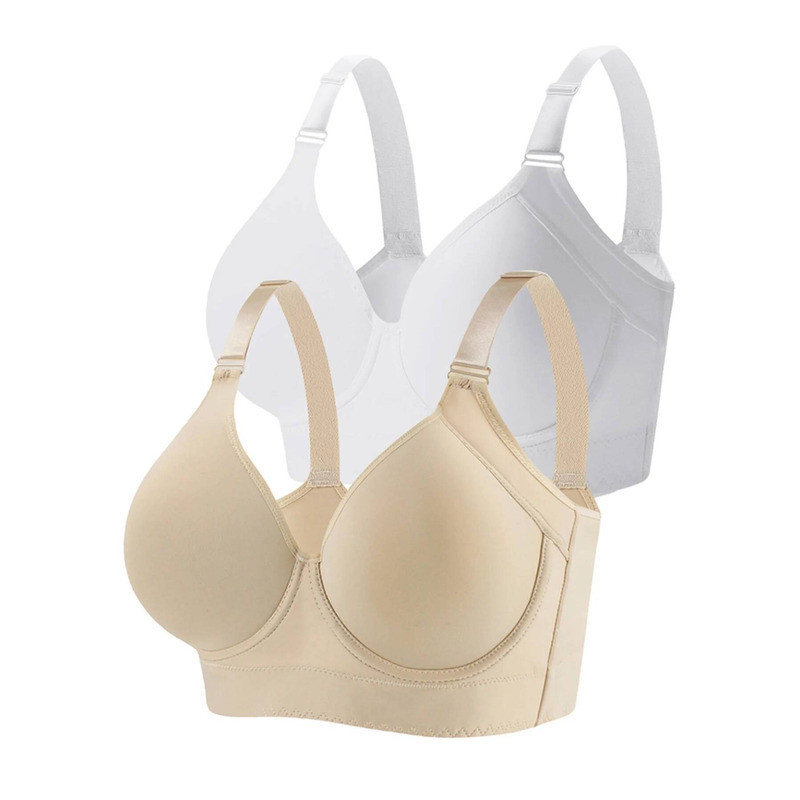 Size 2Pcs European Underwire With Steel Ring, Gathered Anti Sagging Bra, Sporty And Beautiful Back,