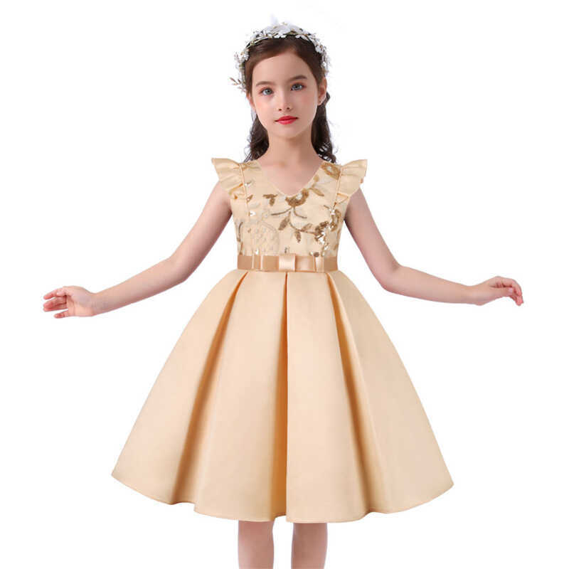 D 3-11 Lontakids Years Wer Girls Sequin Formal Dress Toddler Wedding Party Pageant Ball Gown