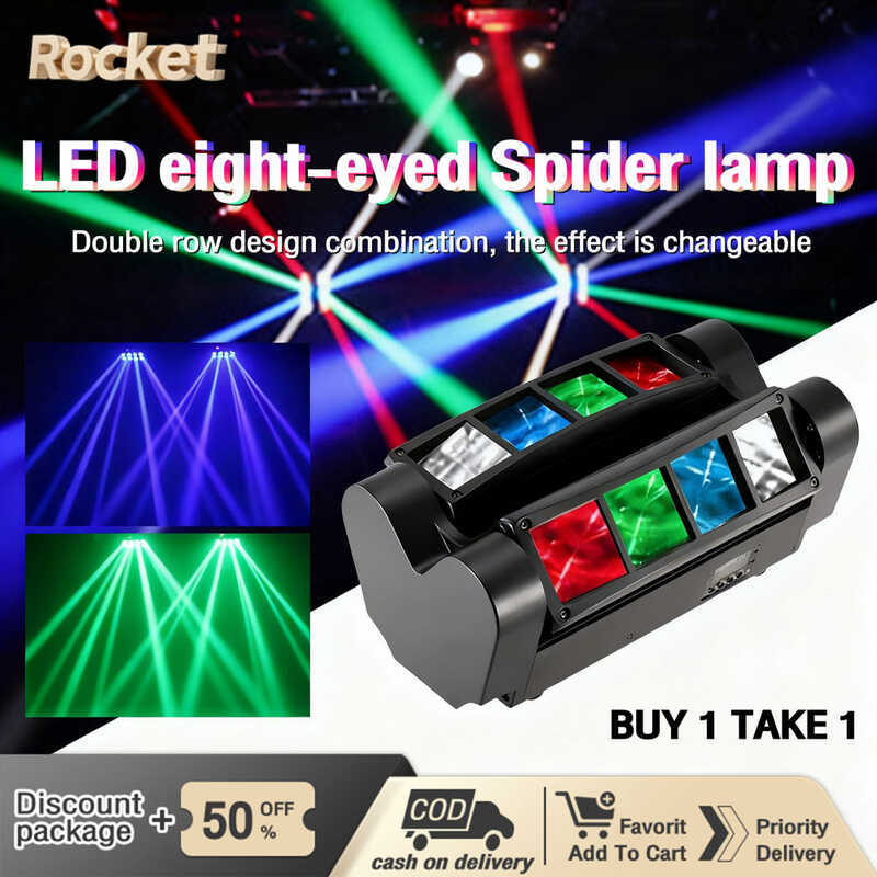 Disco RGB Party Stage 8 Eyes Stage LED Light Laser Lights Ambient Light 3Df