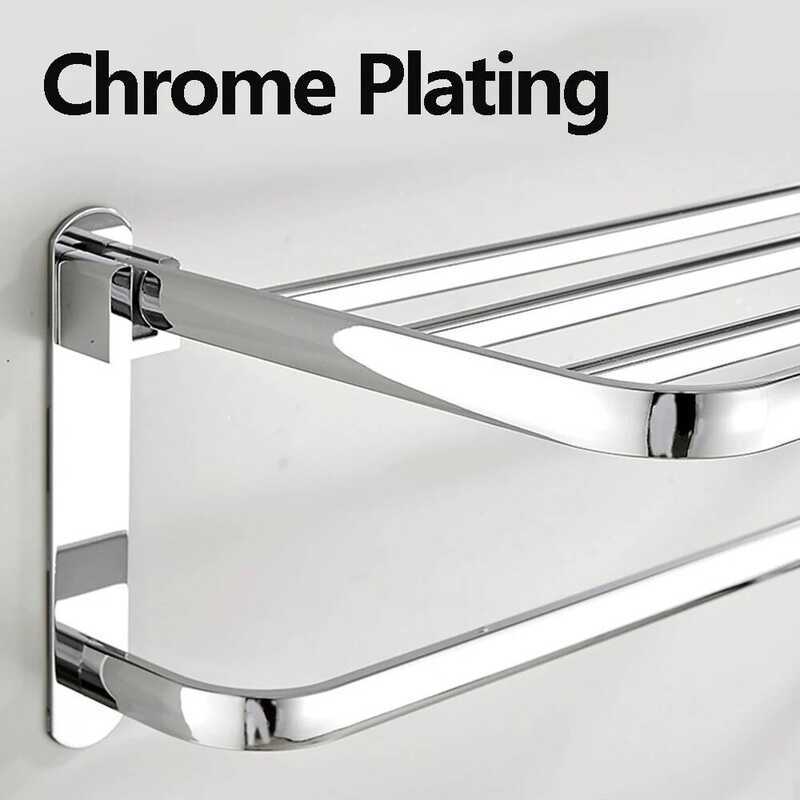 Towel Rack Stainless Steel Towel Holder Bathroom Towel Rail Wall Mount Movable Towel Rack Hanging - Image 4