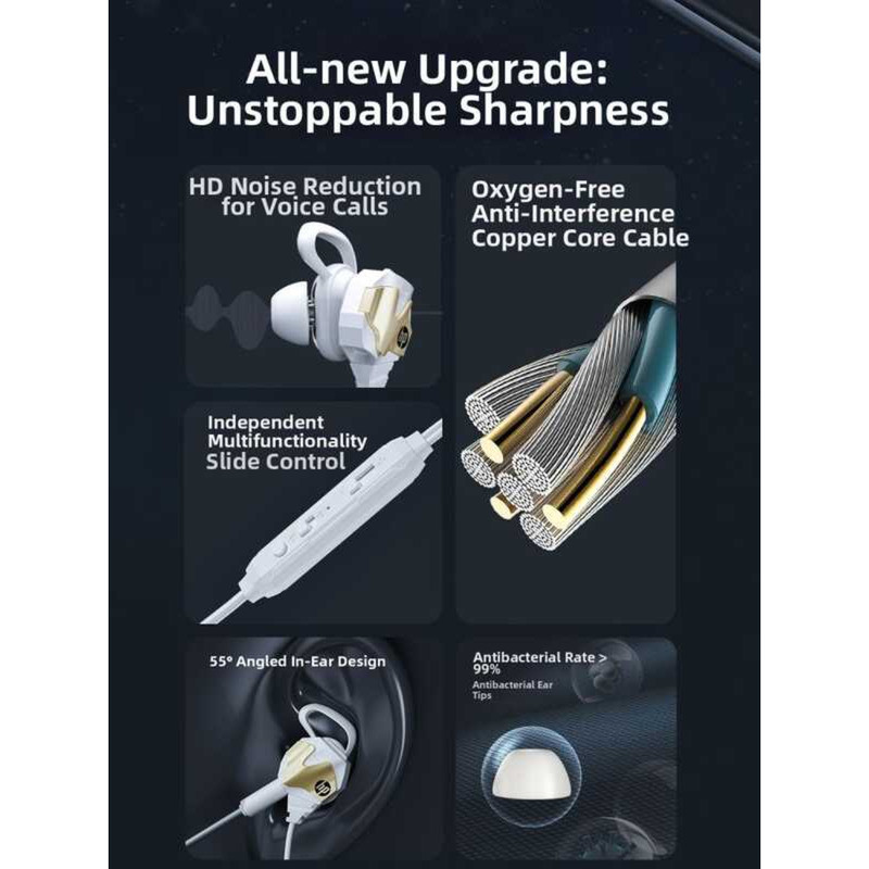1E4b HP | Wired In-Ear Gaming Headset For Computers And Phones Type-C Welcome To The Store! - Image 4