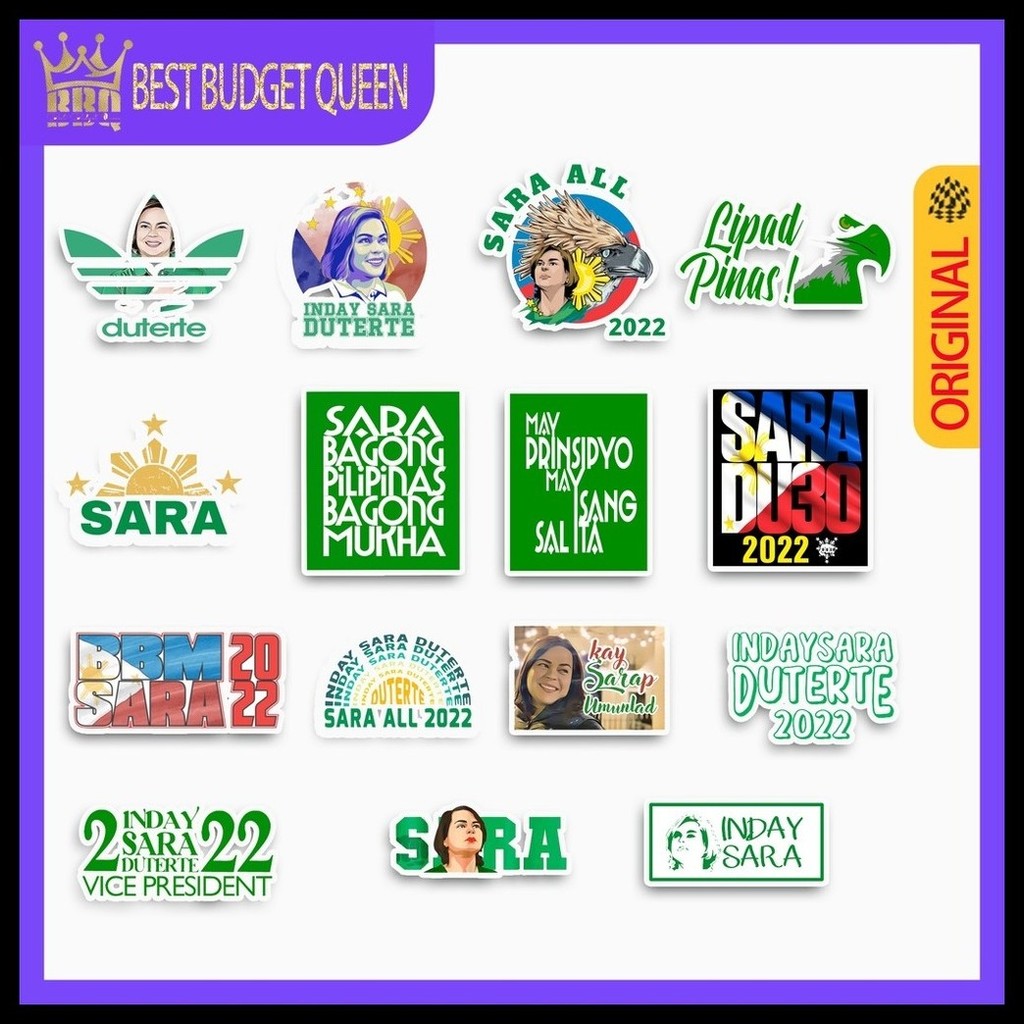  CS011-28pcs INDAY SARA DUTERTE laminated waterproof Vinyl Stickers 28in1 take all -JEHA - Image 2
