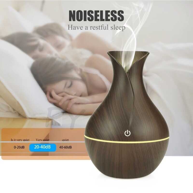 130Ml Wood Grain Humidifier USB Essential Oil Diffuser Aroma Air Purifier Home Office Decoration F4 - Image 4