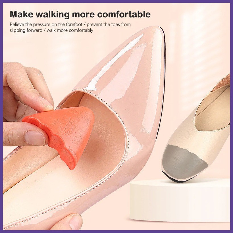 1pair High Heel Toe Plug Pain Relief Universal Shoes Toe Front Filler Cushion Shoe Accessories