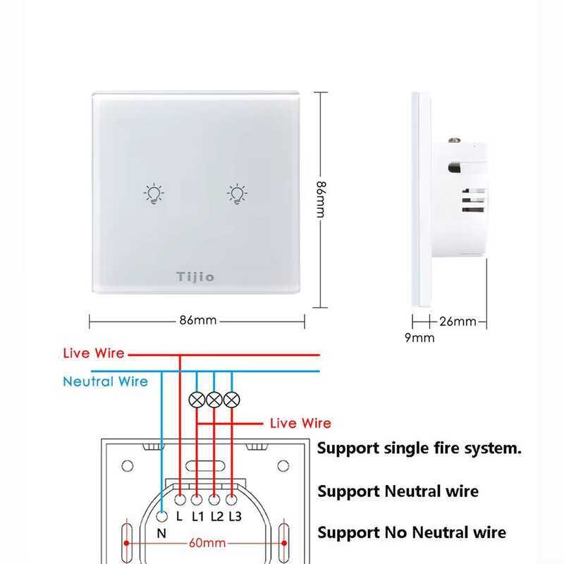 Tuya Smart Life Wifi And 433Mhz Light Switch Smart 2 Gang Alexa Google Home Smart Home Wifi Smart S — view 3