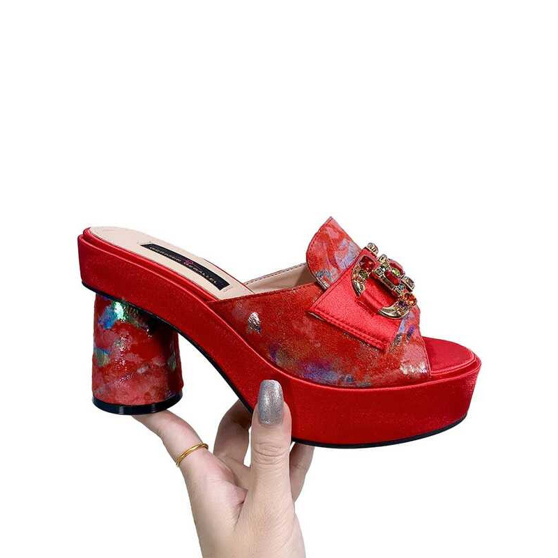 Wedding Party High Heels Bag Set Bohemian Embroidery Pattern Original Design Women Shoes Bright - Image 2