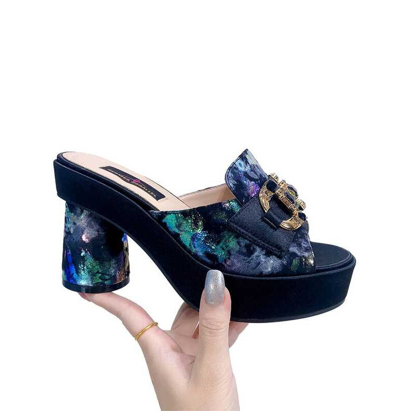 Wedding Party High Heels Bag Set Bohemian Embroidery Pattern Original Design Women Shoes Bright - Image 4
