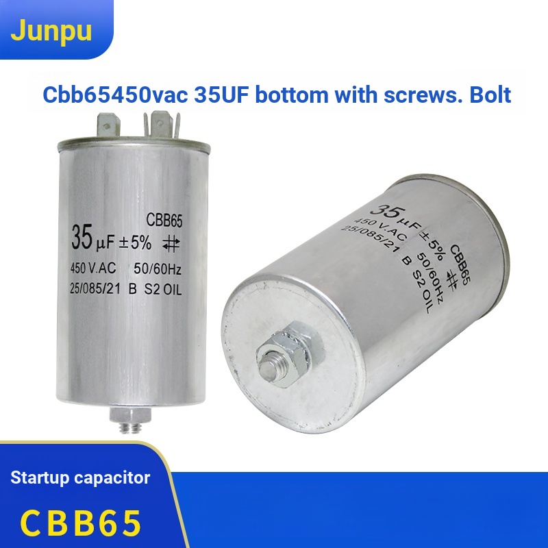 CBB65 450VAC 35UF Air Conditioning Compressor Starter Capacitor 35UF Bottom With Screws With