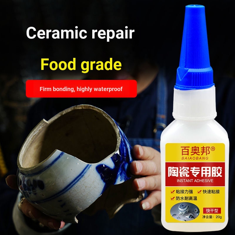 Ceramic Super Glue Bonding Antique Porcelain Repair Purple Clay Pot Cup
