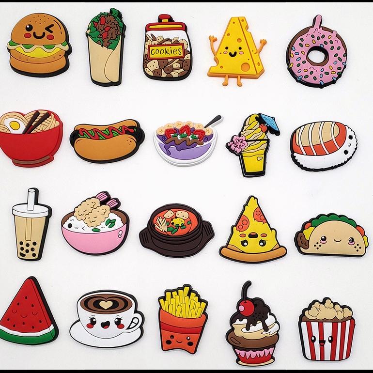 Hot Highcalorie food series Crocs Jibbitz Hamburger Fries Hot dog Fun