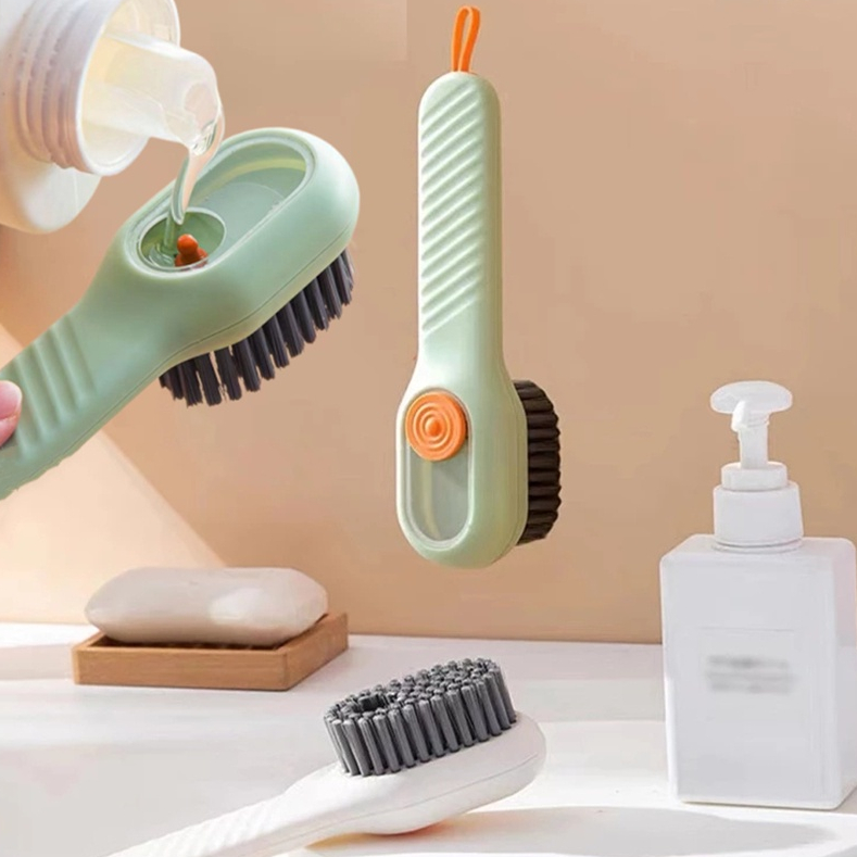 Multifunction Soft Bristled Liquid Shoe Brush Press Type Clothes Brush Shoe Clothing Board Brush 7033