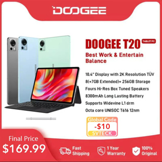 DOOGEE T20 Tablet 10.4" 2K TÜV Certified Display 8GB+256GB Octa Core Widevine L1 Four Hi-Res