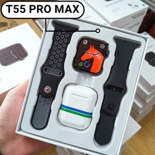 T55 Pro Max Smart Watch TWS Earphone 2 in 1 BT Call Smart Reloj 1.7 Inch