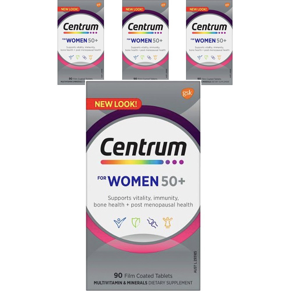 Centrum for Women 50+ Multivitamin, 90 Tablets - Made in USA - 4 Pack ...