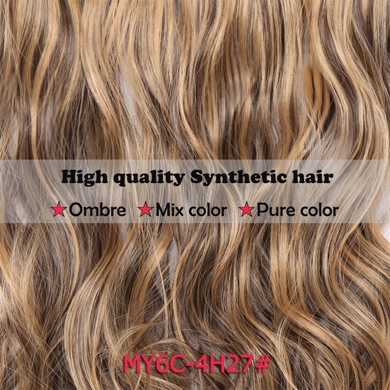 16Clips Hair Extensions Wigs 60CM Card Black Blonde Long Curly Hair Wig Clip hT{for - Image 3