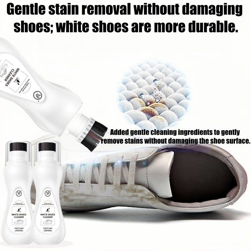 Sneaker Cleaner Foam Shoe Whitening & Deodorizing Cleaner Quick-drying foam wit rush - Image 2