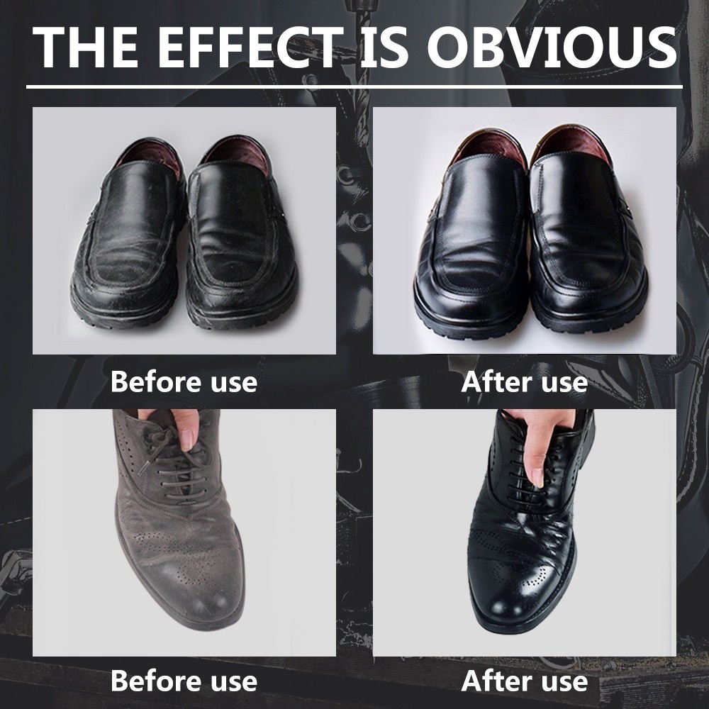 Leather Shoe Polish Shoe Care Clean Maintenance Oil Remove Stains with Brush Leathe - Image 5