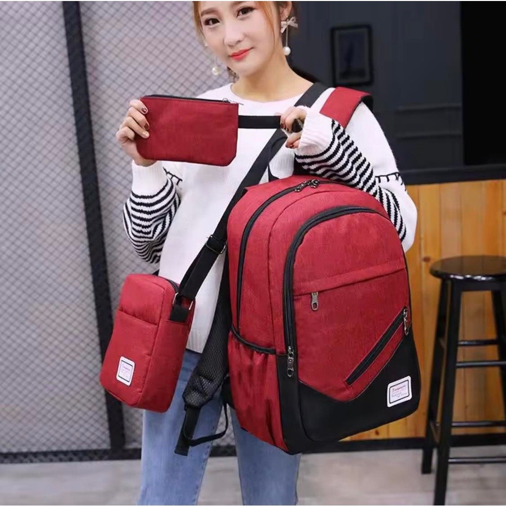 ABKD SHANE 3 in 1 Set Bag | Unisex Men Women Backpack | Aesthetic Fashion | $wY - Image 5