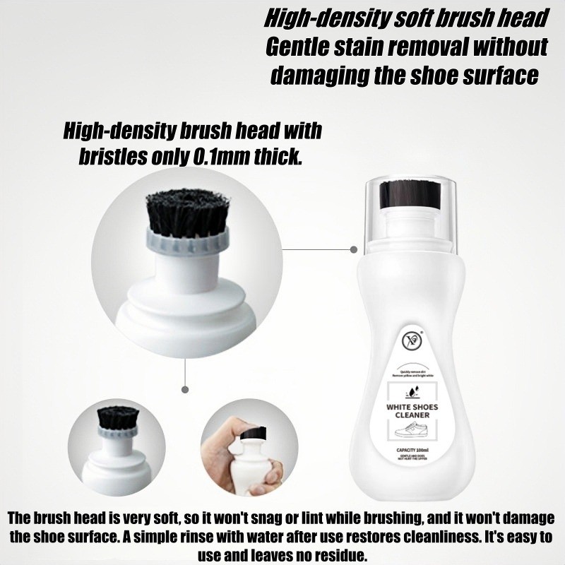 Sneaker Cleaner Foam Shoe Whitening & Deodorizing Cleaner Quick-drying foam wit rush - Image 4