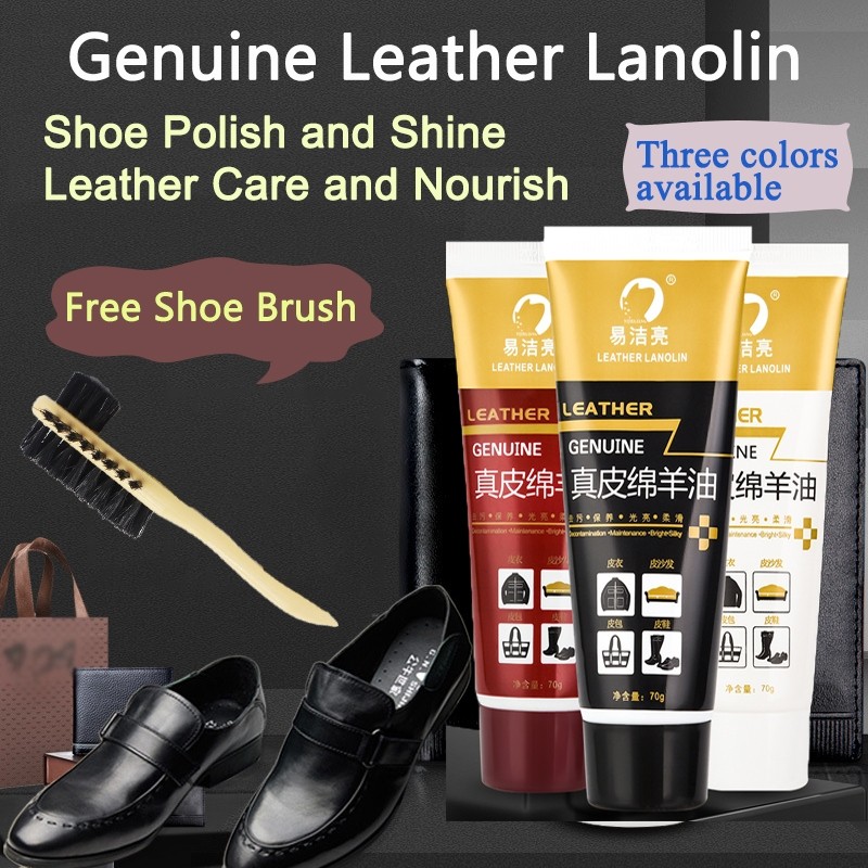 Leather Shoe Polish Shoe Care Clean Maintenance Oil Remove Stains with Brush Leathe