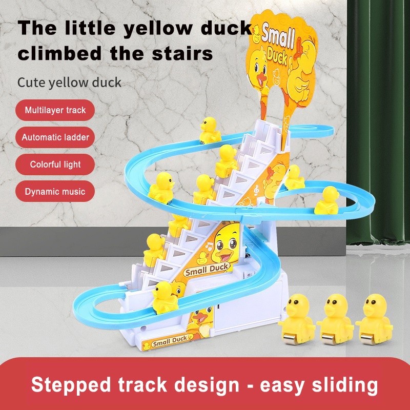 Little Yellow Duck Stair Climbing Track Toy Small Duck Electric Music Slide Toy Cut o or?IW - Image 5