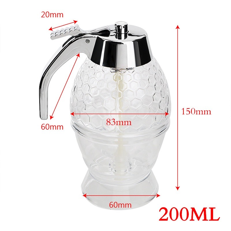200ML Honey Drip Dispenser Transparent Honey Jar Squeeze Bottle Kitchen Juice Container - Image 2