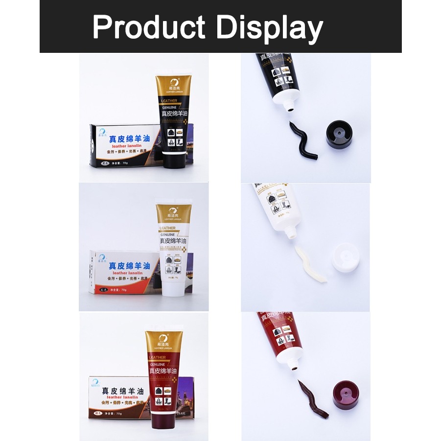 Leather Shoe Polish Shoe Care Clean Maintenance Oil Remove Stains with Brush Leathe - Image 2