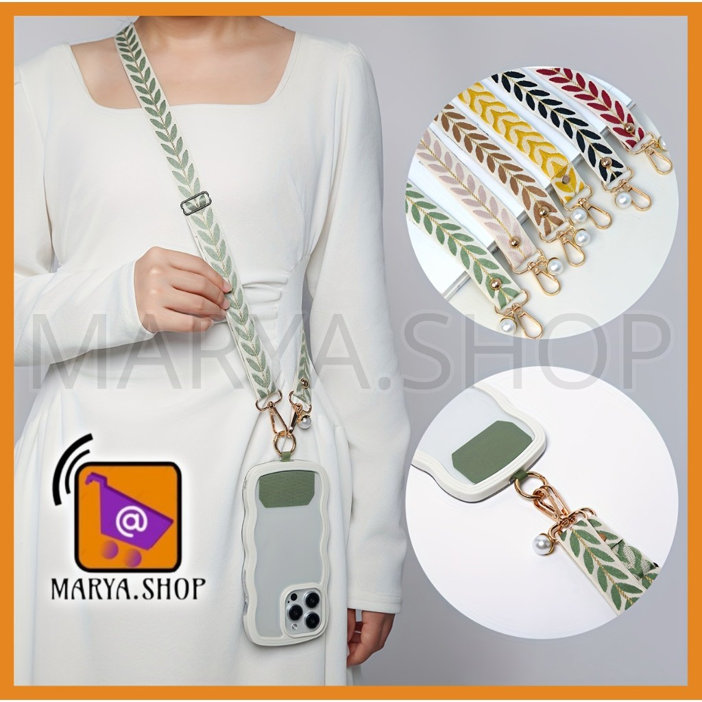MARYA.SHO Mobile Phone Strap Adjustable Lanyard with Hanging Pearl Pendan ace I - Image 2