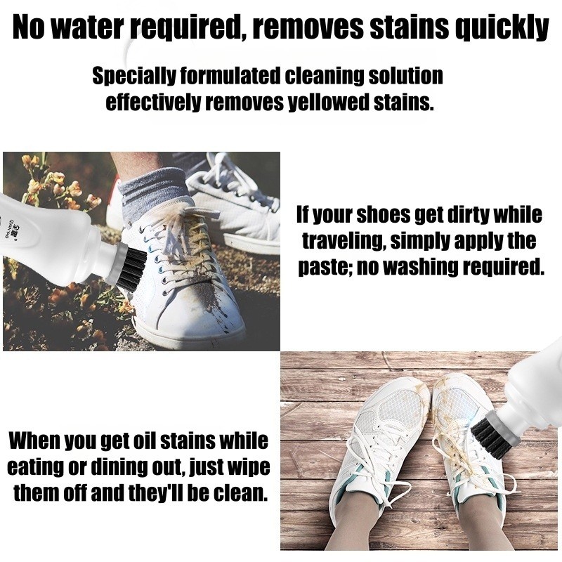Sneaker Cleaner Foam Shoe Whitening & Deodorizing Cleaner Quick-drying foam wit rush - Image 5