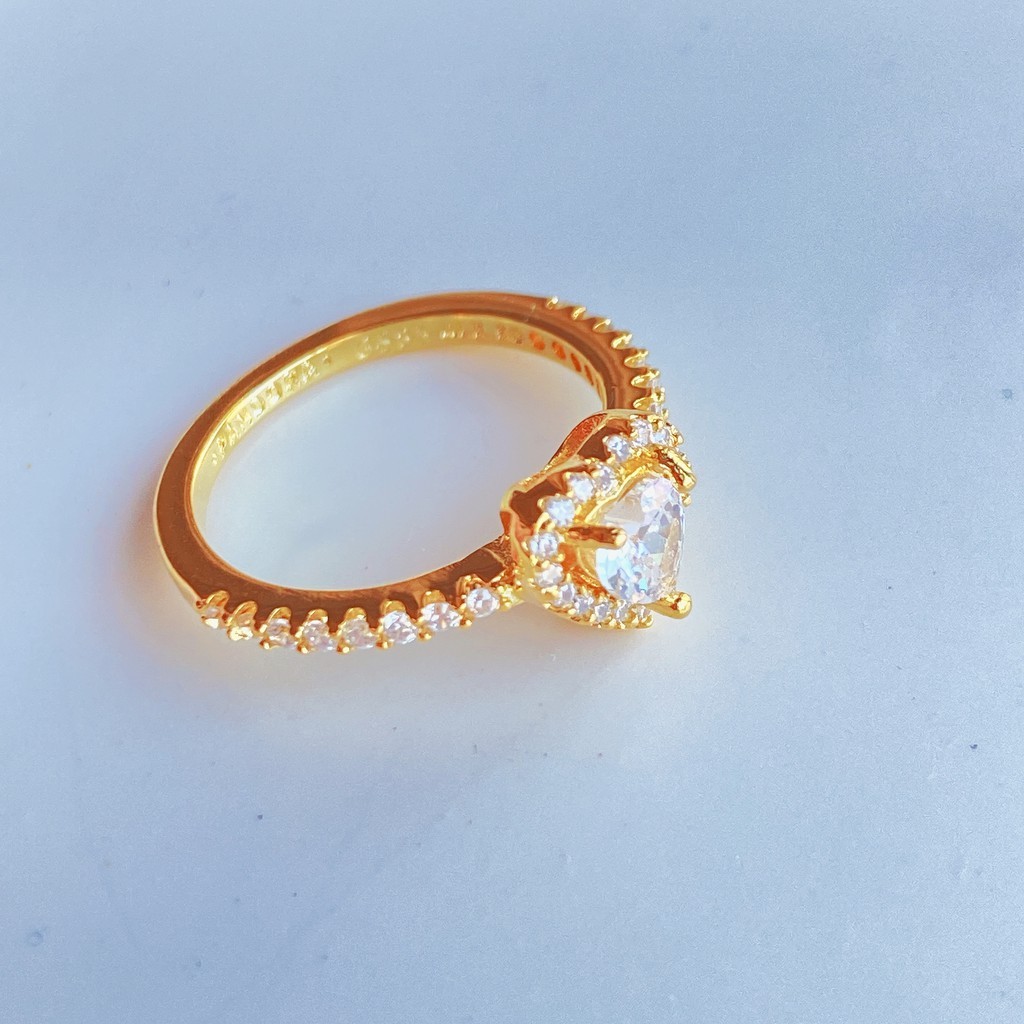 Heart Ring 925 silver women diamond silver rose gold blue ring - Image 4