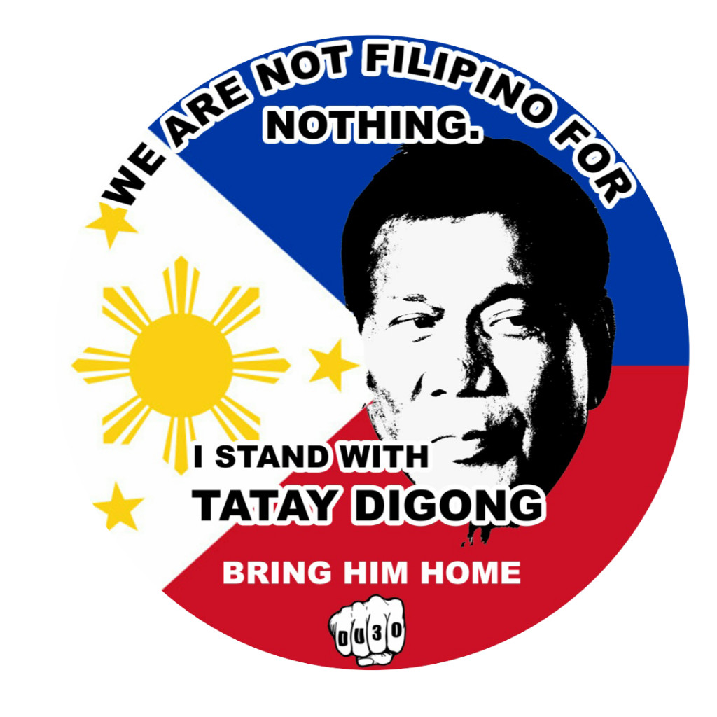 Hand flag stickers, Philippines flag:rhand,`VW=Du30.}BE/duterte — view 5