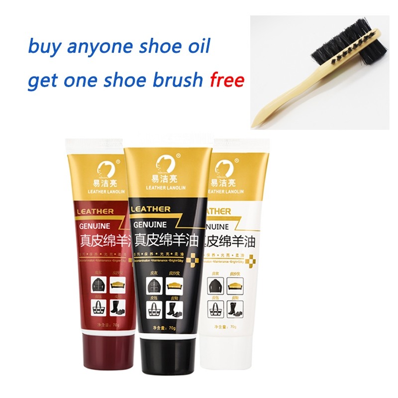Leather Shoe Polish Shoe Care Clean Maintenance Oil Remove Stains with Brush Leathe - Image 4