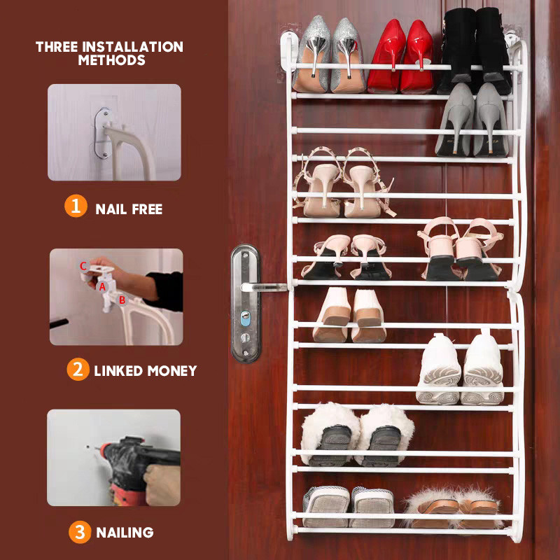 COD Over the Door Shoe Rack -36 Pair 12- Tier Hanging Shoes Organizer Wal Spac av - Image 4
