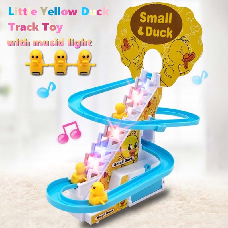 Little Yellow Duck Stair Climbing Track Toy Small Duck Electric Music Slide Toy Cut o or?IW - Image 3