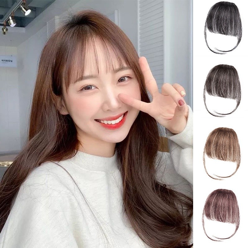LUCKI ALL D+Thin Air Bangs Hair Extension Clip In Fring ron airpiece - Image 5