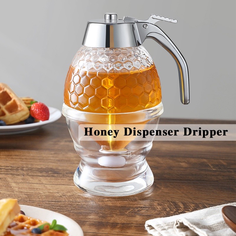 200ML Honey Drip Dispenser Transparent Honey Jar Squeeze Bottle Kitchen Juice Container