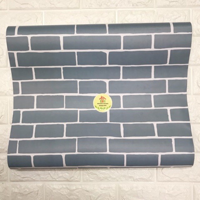 BHW Wallpaper Self Adhesive Bricks Design Color Blue PVC Waterproof]Nz!Wal H7 - Image 5