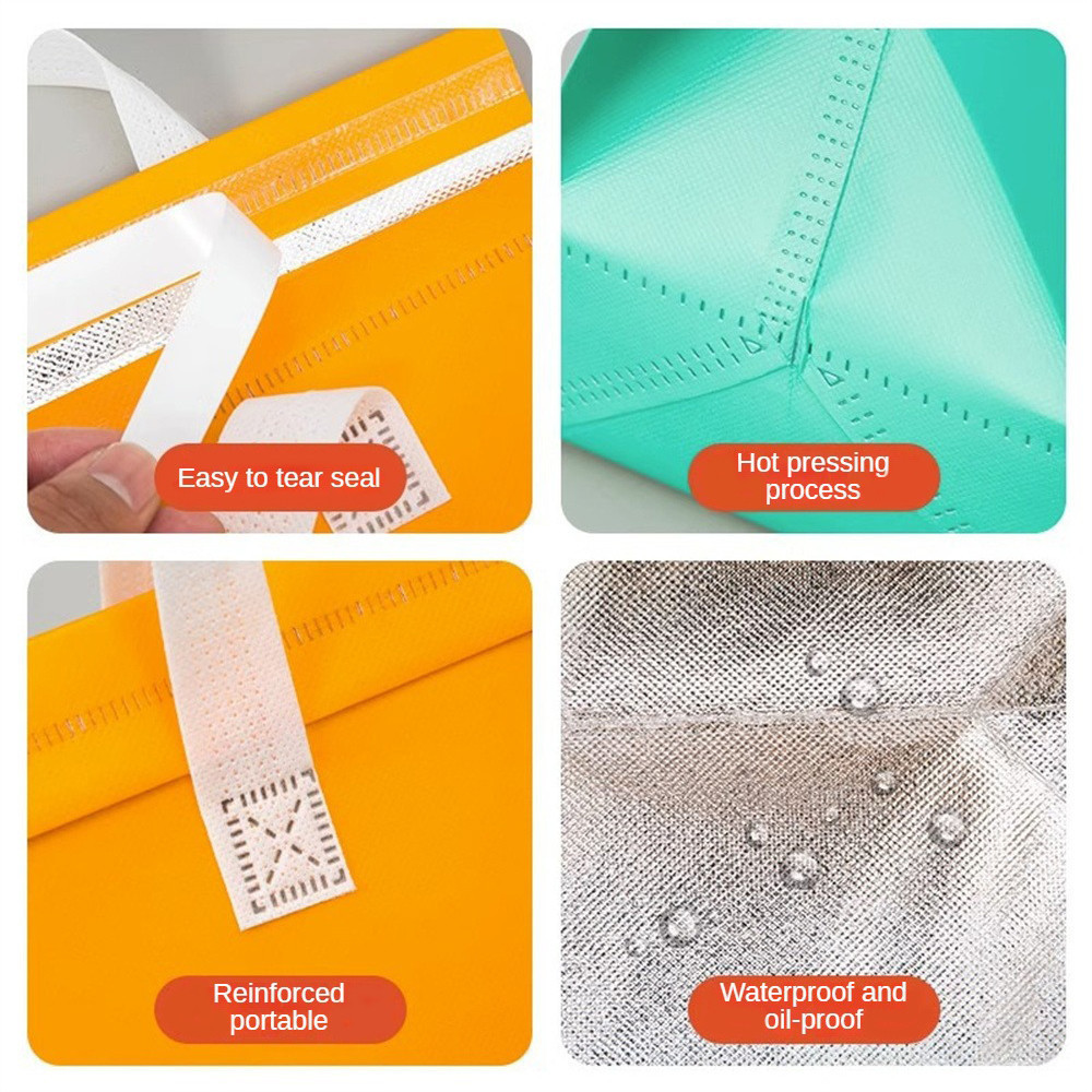 Insulated{ec~Therma ood Delivery Tote Bag - Non-Woven Reusable Eco Bag for Grocery, Takeout & H - Image 3