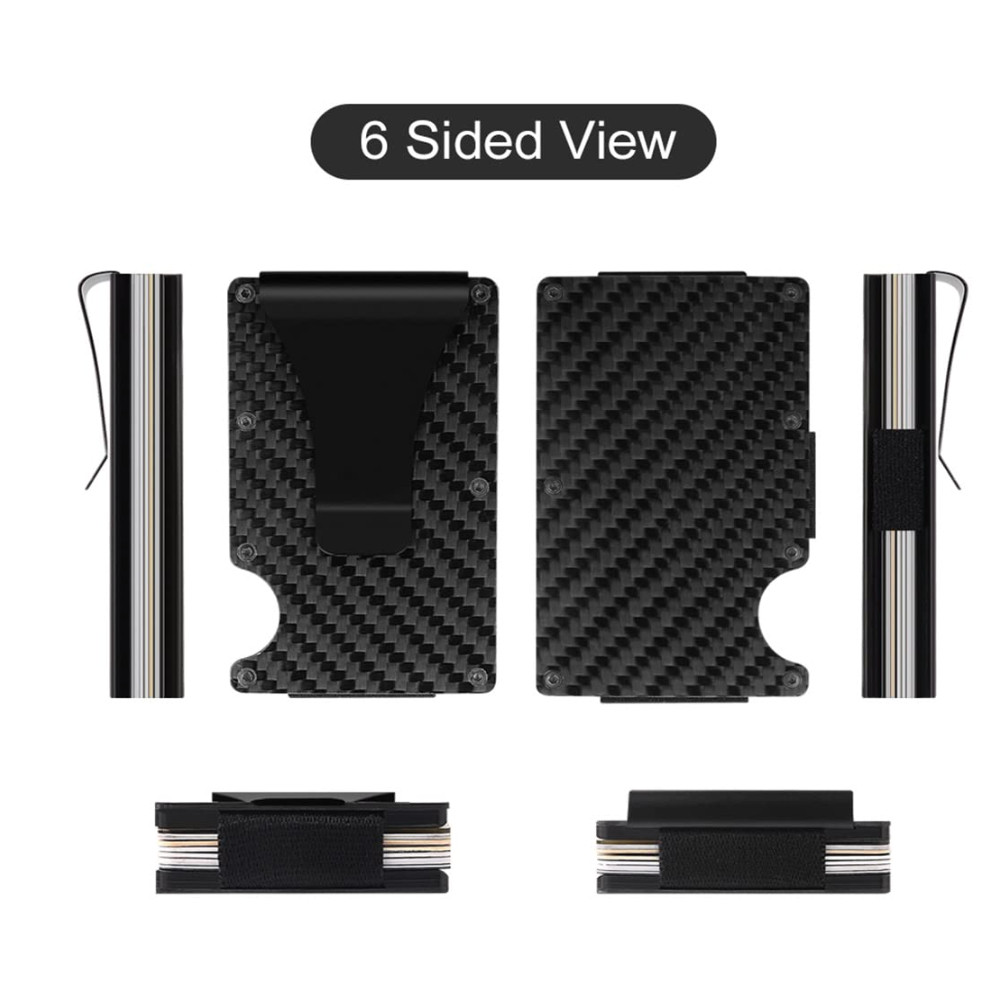 Slim Carbon Fiber Wallet for Men with Money Clip RFID Blocking Walle DL-8623 - Image 5