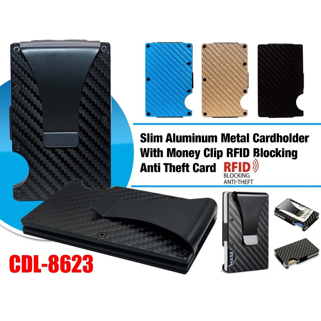 Slim Carbon Fiber Wallet for Men with Money Clip RFID Blocking Walle DL-8623