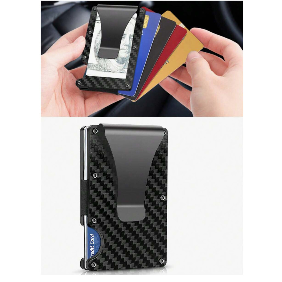 Slim Carbon Fiber Wallet for Men with Money Clip RFID Blocking Walle DL-8623 - Image 3