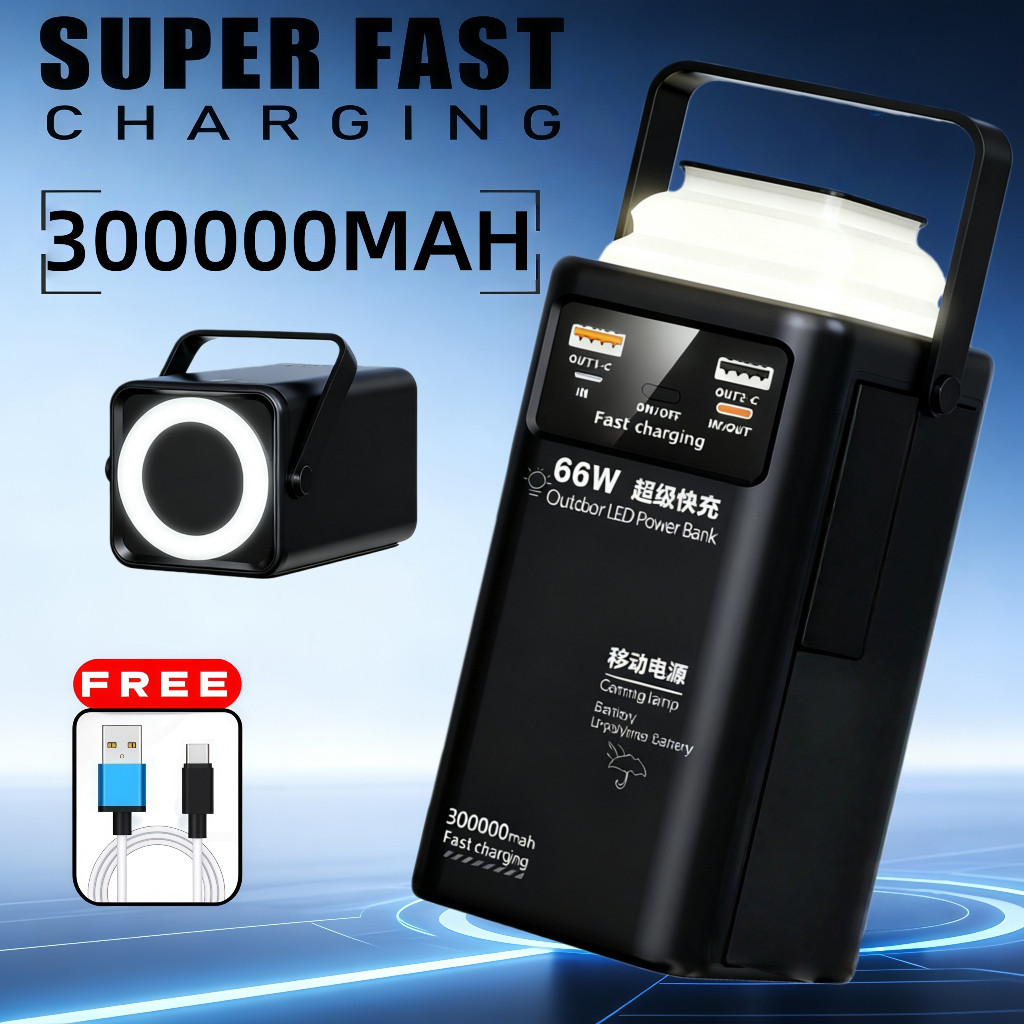 KKESO Original 230000mAh Power Bank Built-in Cable Fast Charging 4 Wires Heavy Duty+Py)Cas n j