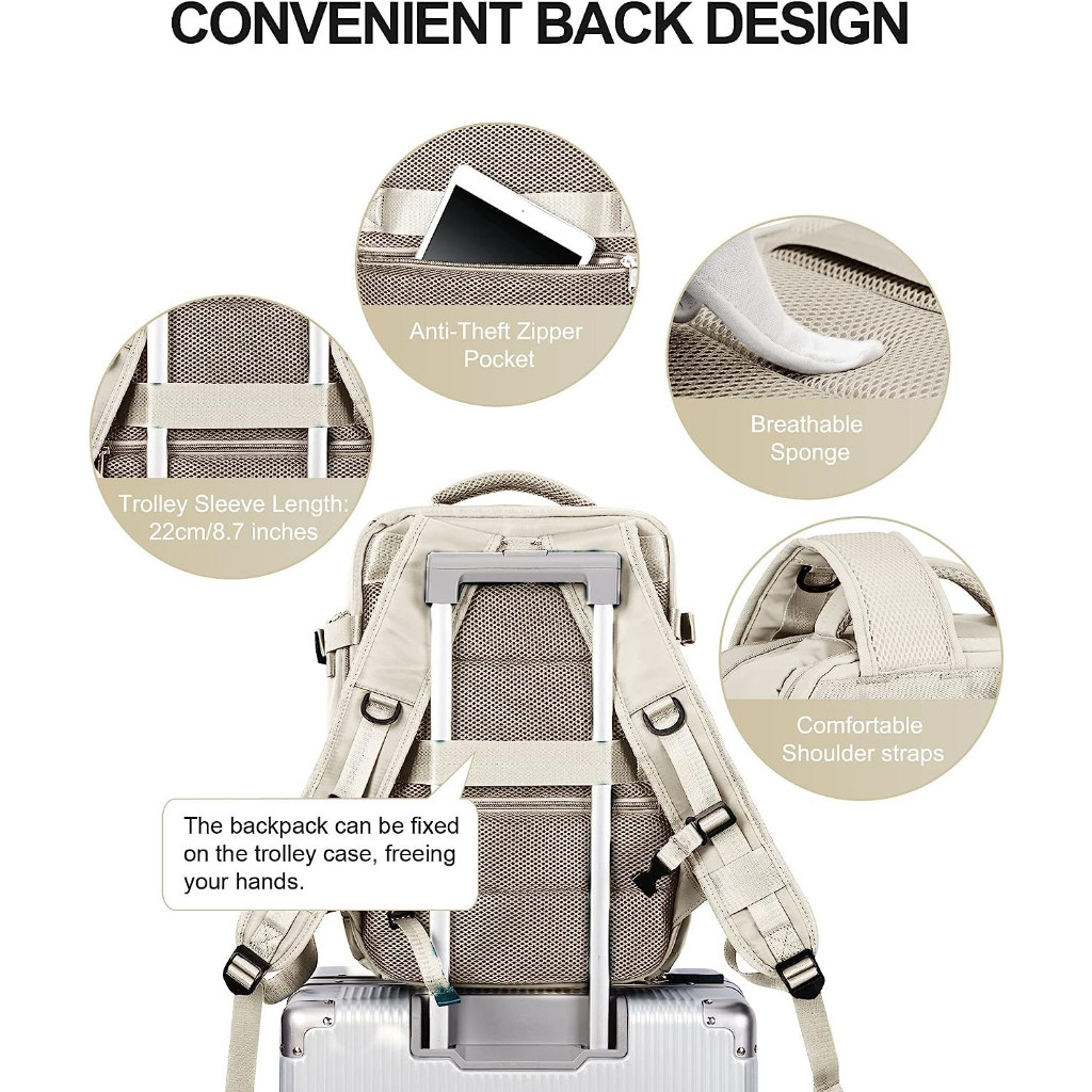 Larg 6 inch Laptop Backpack Waterproof Travel Backpack for women[sB[Multifunction - Image 3