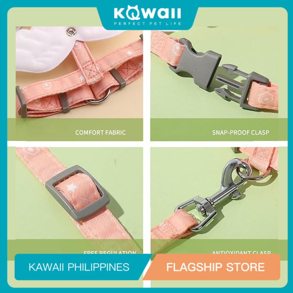 KAWAIIz:Ca arness Leash Pet Dog Cat Adjustable Harness Rope Chest Straps Puppy Cat eashes;F - Image 2