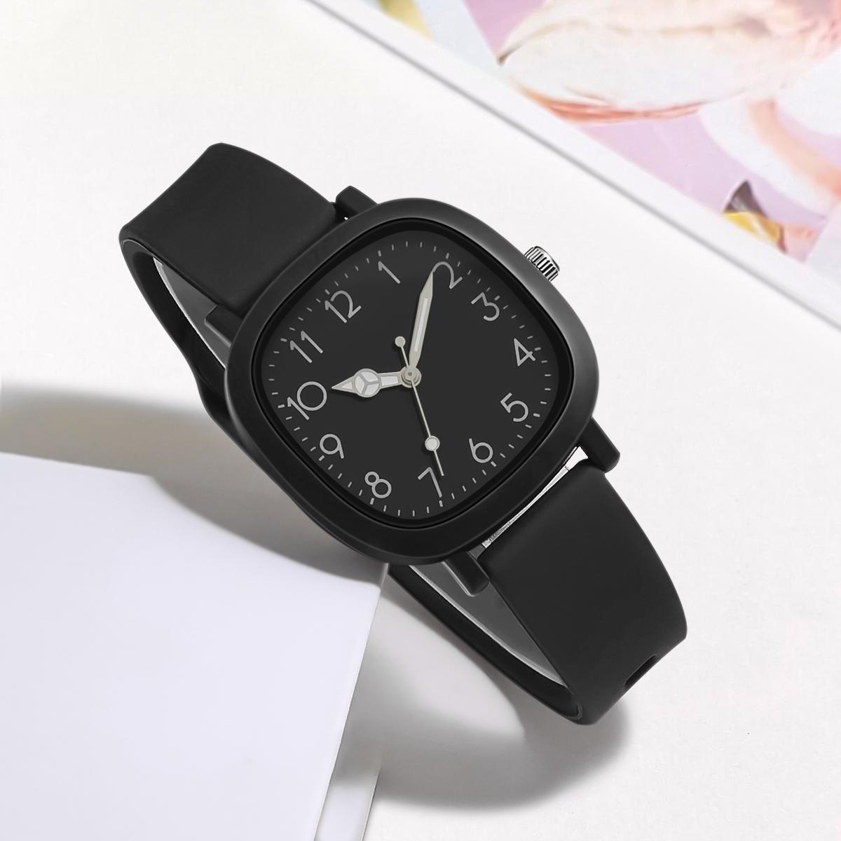 Stylish Square Women's Watch Hands Arabic Numerals Silicone Strap Sporty Dial For Everyday Outdoor Active, For Christmas Gift - Image 7
