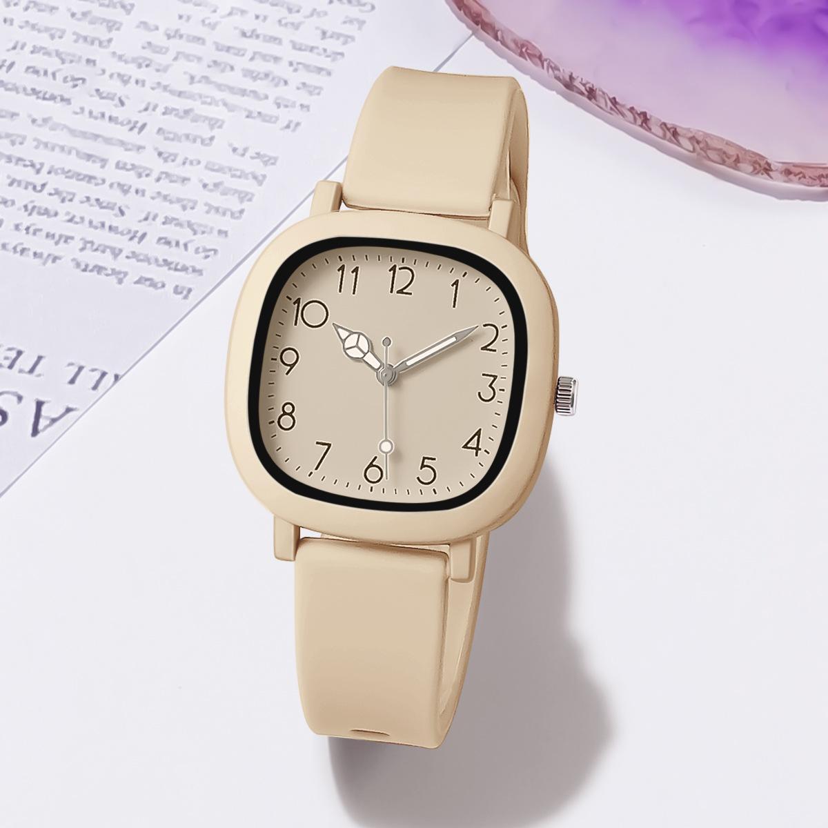 Stylish Square Women's Watch Hands Arabic Numerals Silicone Strap Sporty Dial For Everyday Outdoor Active, For Christmas Gift - Image 3