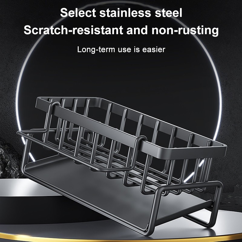 Sponge Drainer Rack With Towel Holder Kitchen Bathroom Sink Organizer Rack Soap Holder Orgaizer — view 5